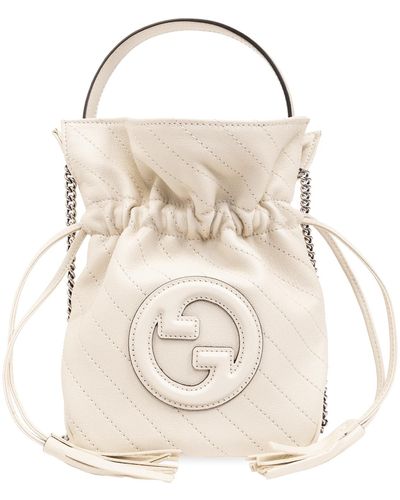 Gucci 'blondie Mini' Bucket-style Shoulder Bag, - Natural