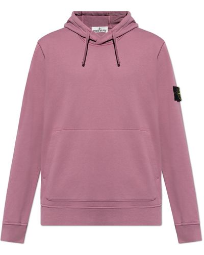 Stone Island Hooded Sweatshirt, - Pink