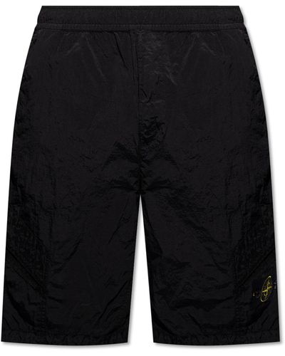 Stone Island Cargo Shorts, - Black