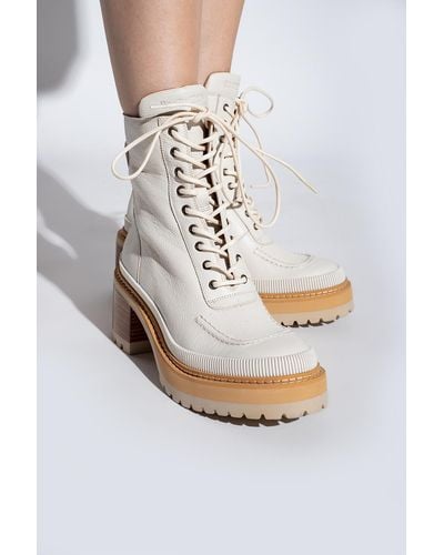 See By Chloé 'mahalia' Heeled Ankle Boots - White