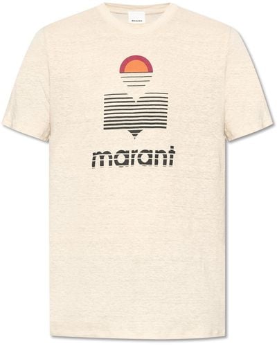 Isabel Marant 'karman' Linen T-shirt, - Natural