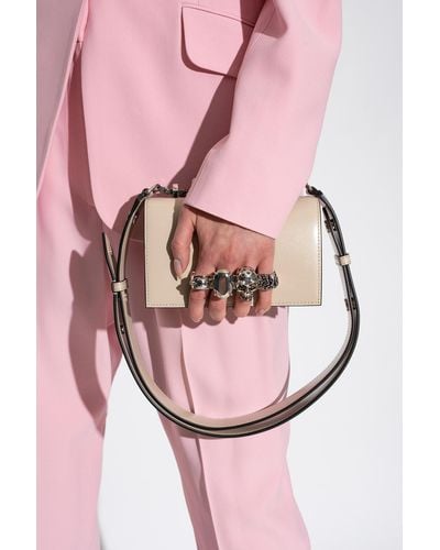 Alexander McQueen 'jewelled Satchel Mini' Shoulder Bag, - Natural