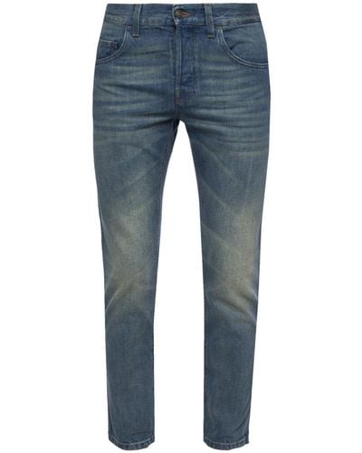 Gucci Embroidered Tiger Head Jeans - Blue