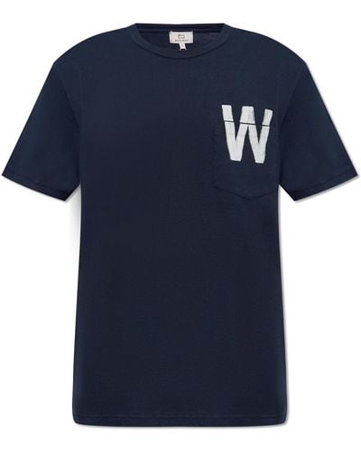 Woolrich Printed T-shirt, - Blue