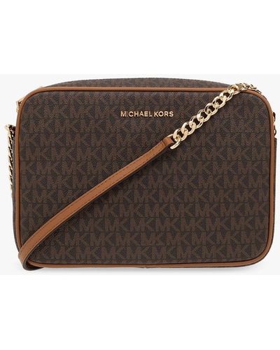 Michael Kors Outlet: Michael bag in grained leather - Brown  Michael Kors  crossbody bags 32F7SGNM8L online at