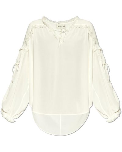 Munthe Loose-fit Shirt, - White