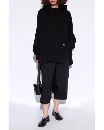 Yohji Yamamoto Cotton Oversize Hoodie, - Black