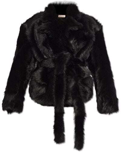 The Mannei 'rioni' Fur Coat, - Black