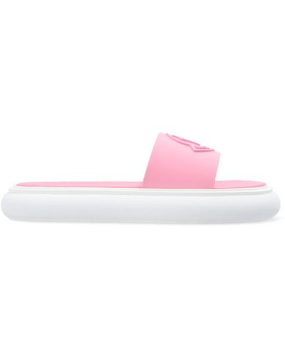 Moncler Pink Slides With Logo