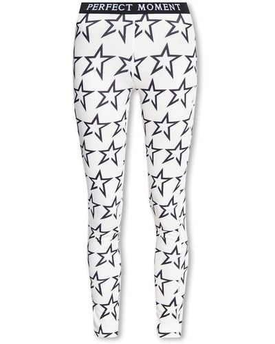 Perfect Moment Thermal Printed Knitted Leggings in White