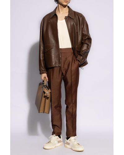 Tom Ford Pleat-front Pants, - Brown