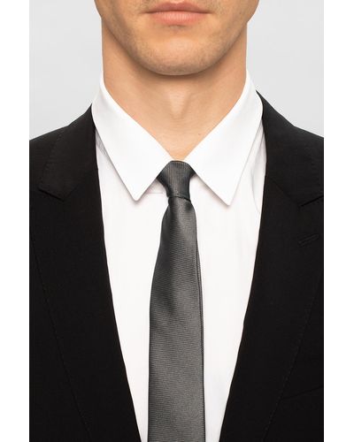 Moschino Tie With Logo - Gray