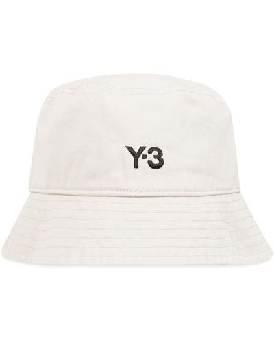 Y-3 Bucket Hat With Logo, - White