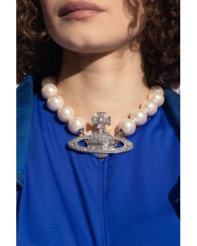 Vivienne Westwood Pearl Necklace 'Neysa' - Blue