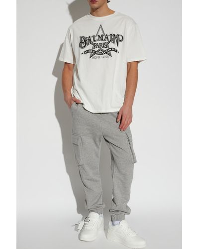 Balmain Sweatpants With Logo, - Gray