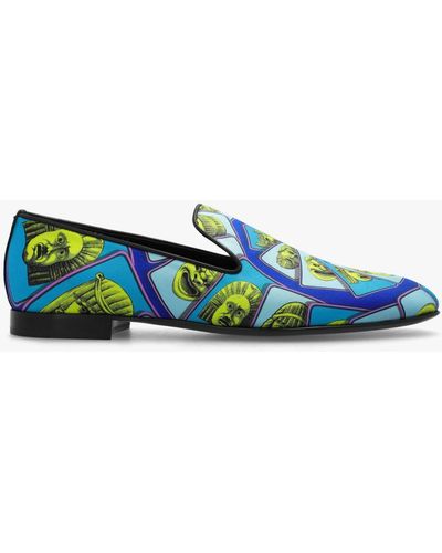 Versace Satin Loafers - Green
