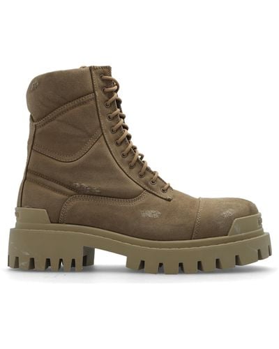 Balenciaga 'strike' Combat Boots - Brown