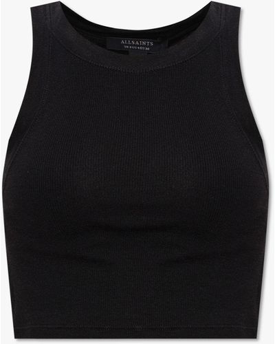 AllSaints 'rina' Crop Top in Black | Lyst