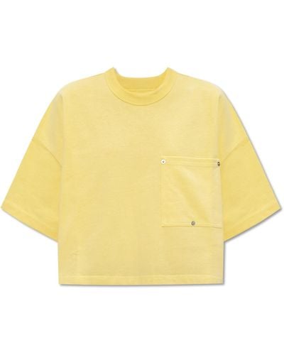 Bottega Veneta Cropped T-shirt, - Yellow