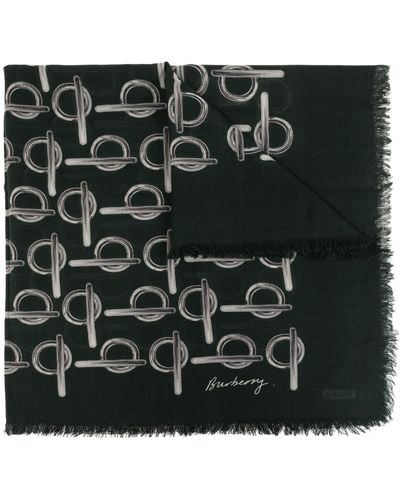 Burberry Wool Scarf, - Black