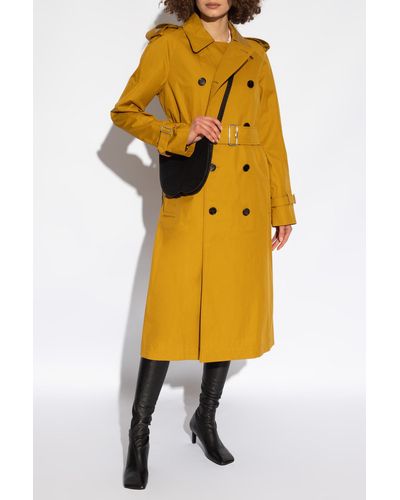 Burberry Belted Trench Coat, - Yellow