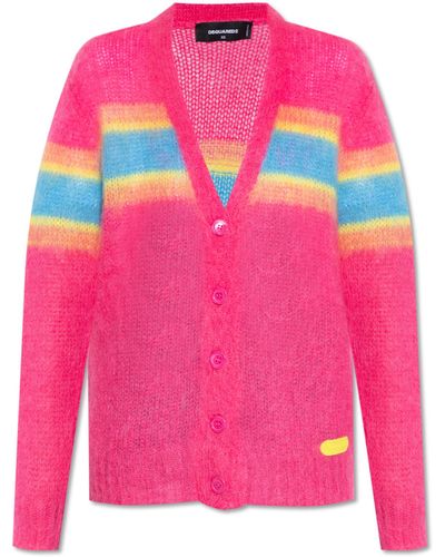 DSquared² Cardigan With Logo - Pink