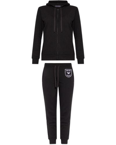Emporio Armani Sweatshirt & Joggers Set - Black