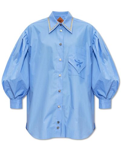 MCM Shirt With Logo, - Blue