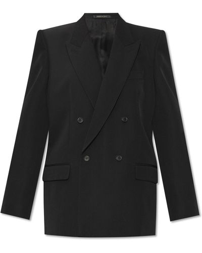 Balenciaga Oversize Wool Blazer, - Black