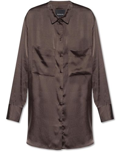 Herskind 'seven' Silk Shirt, - Brown