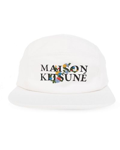 Maison Kitsuné Baseball Cap, - White