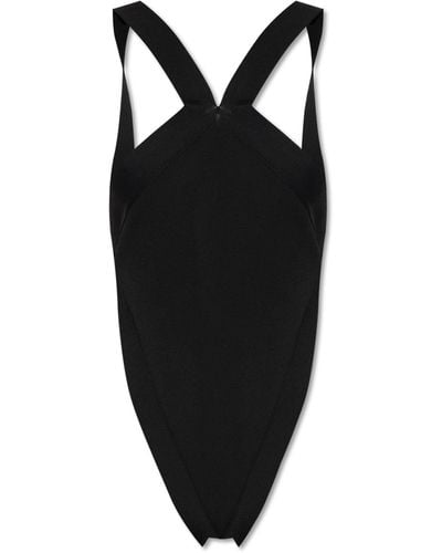 Saint Laurent Bodysuit With Denuded Shoulders - Black