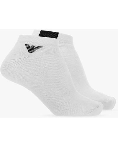 Emporio Armani Branded Socks 3-pack - White