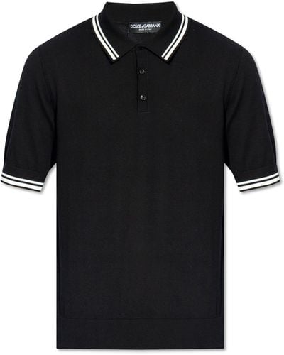 Dolce & Gabbana Cotton Polo Shirt, - Black