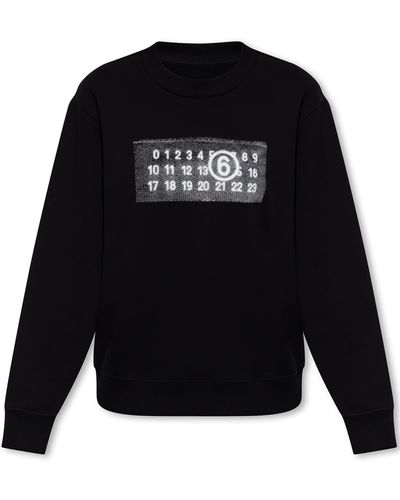 MM6 by Maison Martin Margiela Logo Print Sweatshirt - Black