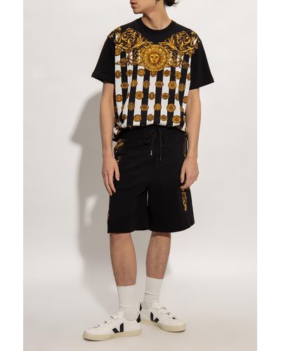 Versace Shorts With Logo - Black