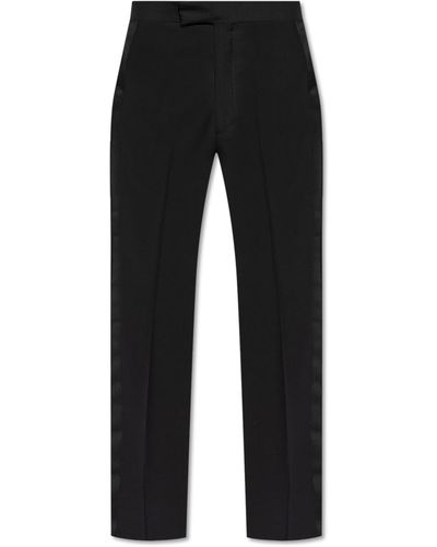 Paul Smith Trousers With Satin Stripes, - Black