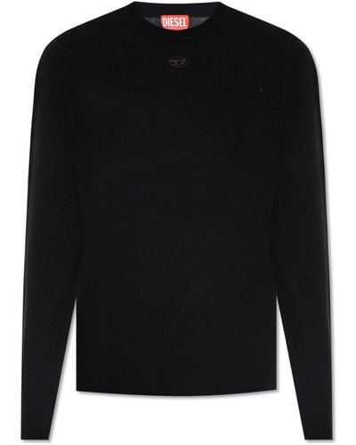 DIESEL K-vieri Logo-embroidered Sweater - Black