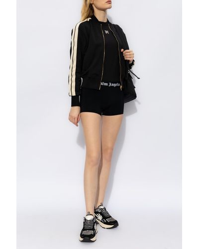 Palm Angels Shorts With Logo, - Black