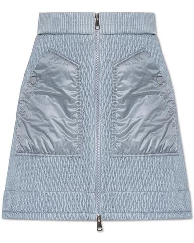 Moncler Light Blue Quilted Skirt