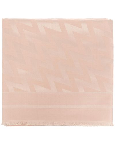 Lanvin Scarf With Logo, - Pink