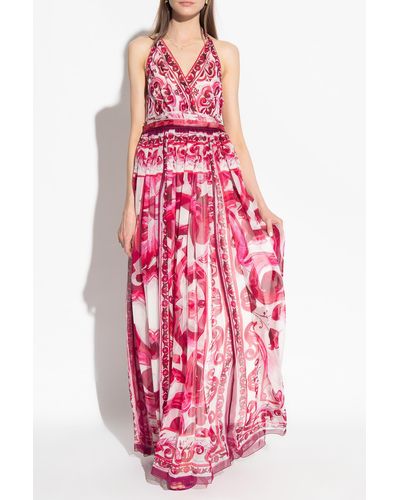 Dolce & Gabbana Silk Maxi Dress - Pink