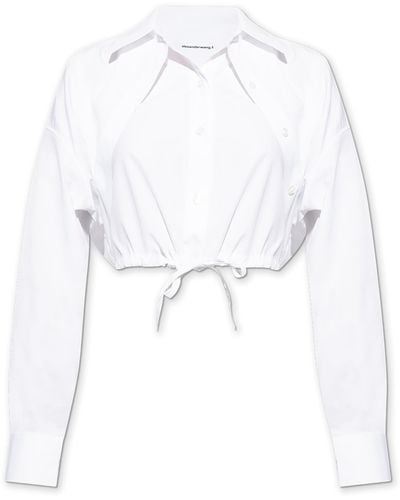 T By Alexander Wang Cropped Shirt - White