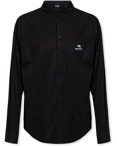 Balenciaga Shirt With Logo - Black
