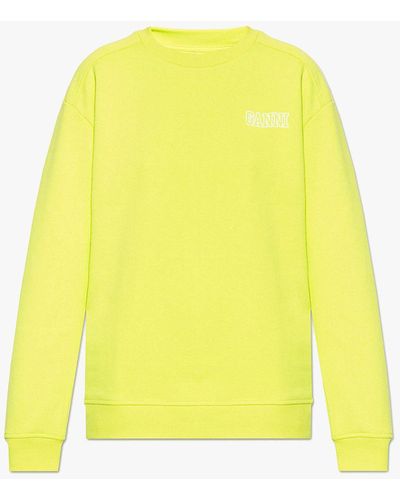 Ganni Sweatshirt With Logo - Yellow