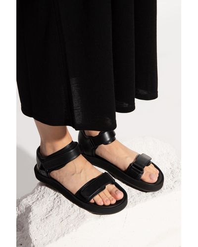 The Row 'hook-and-loop Ii' Leather Sandals - Black