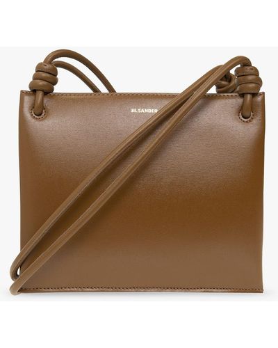 Jil Sander Shoulder Bag With Logo - Brown