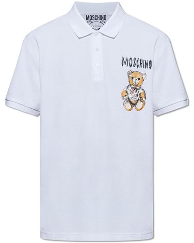 Moschino Printed Polo Shirt, - White
