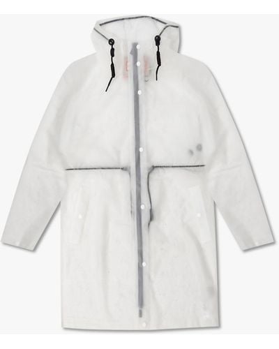 HUNTER Rain Coat With Pockets - White