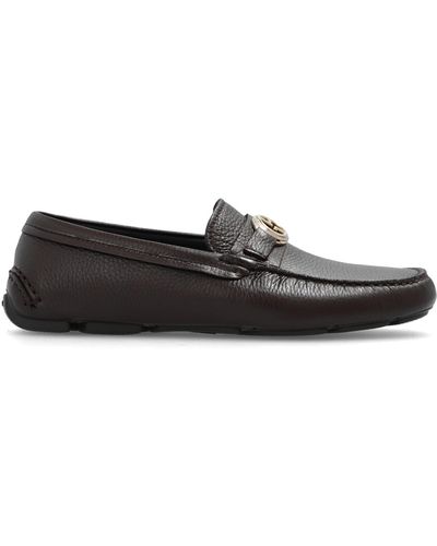 Giorgio Armani Leather Moccasins - Black